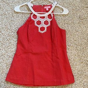 Lilly Pulitzer Red Halter Top Size 8